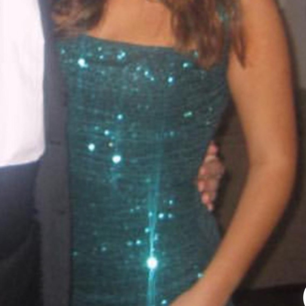 Green sparkly dress